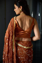 Velora Brown Stretchable Blouse